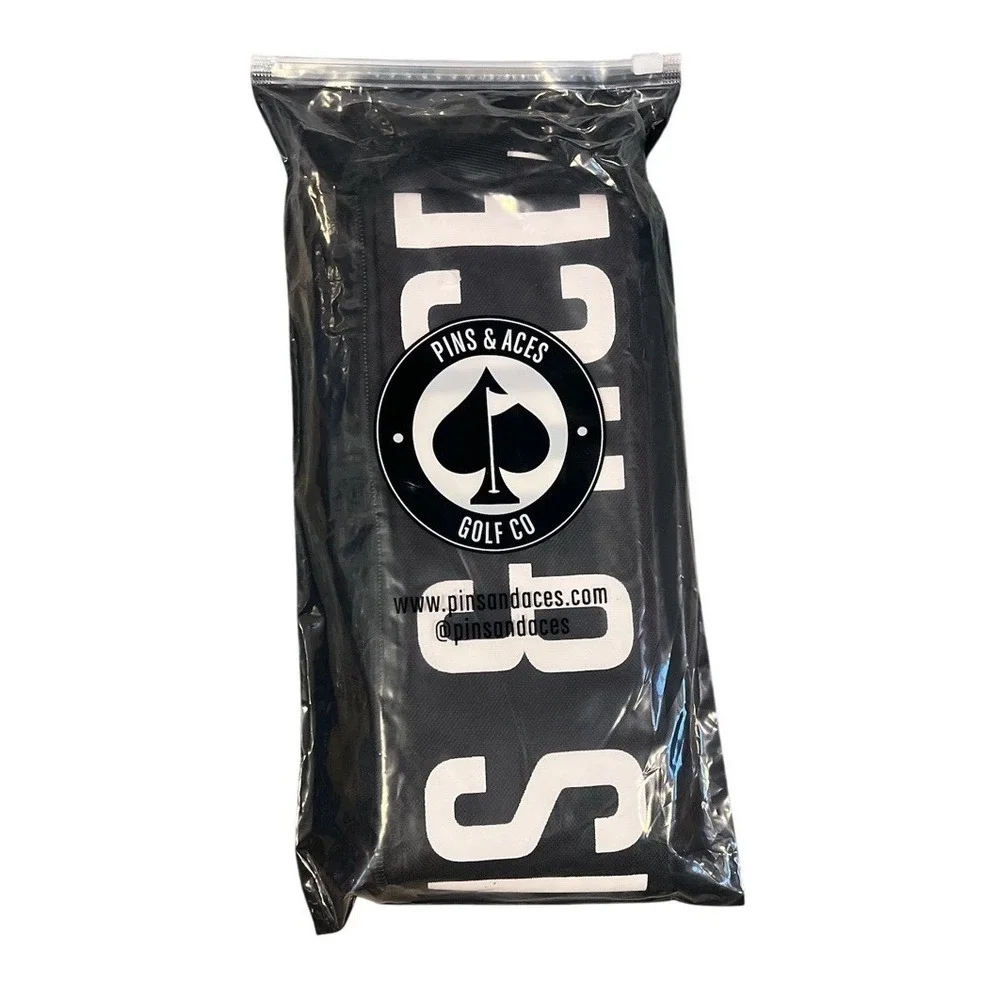 Pins and Aces Beer Sleeve Golf Cooler‎ Soft Insulated Holds 7 Drinks Black